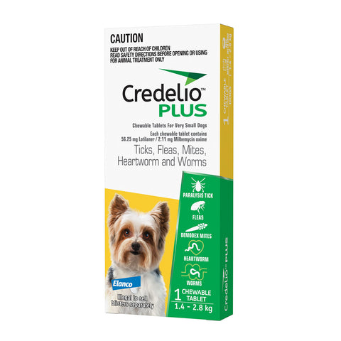 Credelio Plus Dog 1.4 - 2.8kg Yellow 1 Pack