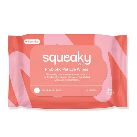 Squeaky Pet Probiotic Fragrance Free Sensitive Pet Eye Wipes 20pk