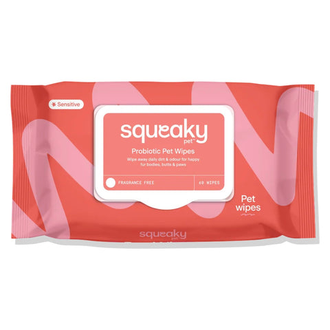 Squeaky Pet Probiotic Fragrance Free Sensitive Pet Wipes