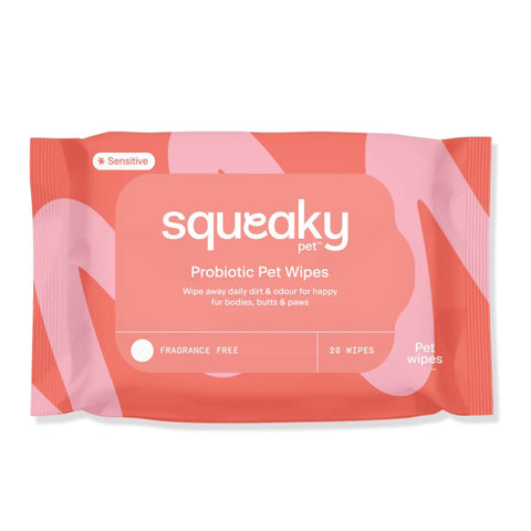 Squeaky Pet Probiotic Fragrance Free Sensitive Pet Wipes