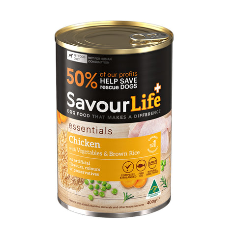 Savourlife Essentials Chicken with Veggies & Rice Adult Wet Dog Food 12x400g