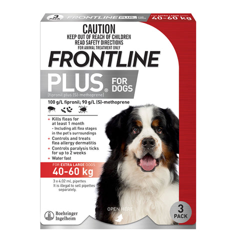 Frontline Plus Flea Treatment For Dogs 40-60kg Red