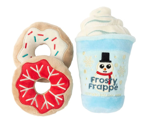 FuzzYard Christmas Froste Frappe & Donuts Dog Toy 3pk