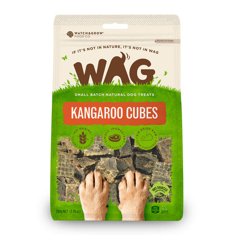 WAG Kangaroo Cubes Dog Treats 200g