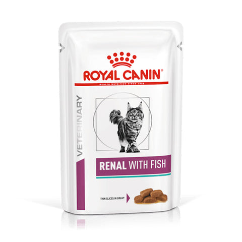 Royal Canin Veterinary Diet Renal with Fish Wet Cat Food Pouches 12x85g