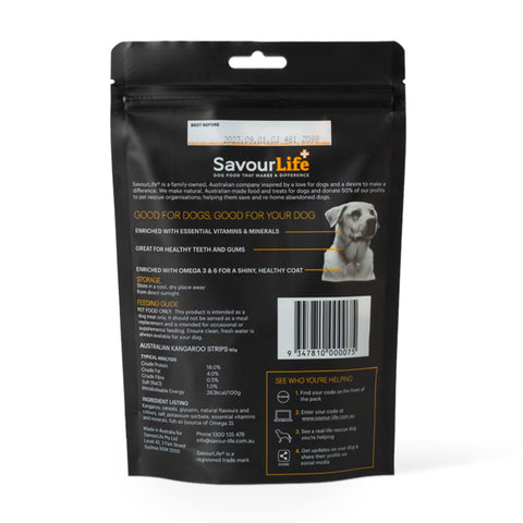 SavourLife Kangaroo Strips Dog Treats 165g