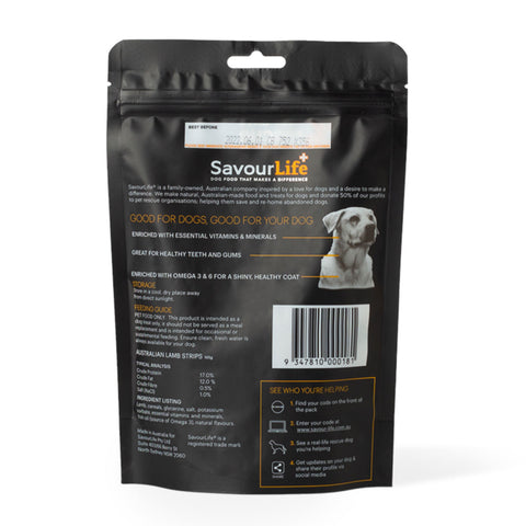 SavourLife Lamb Strips Dog Treats 165g