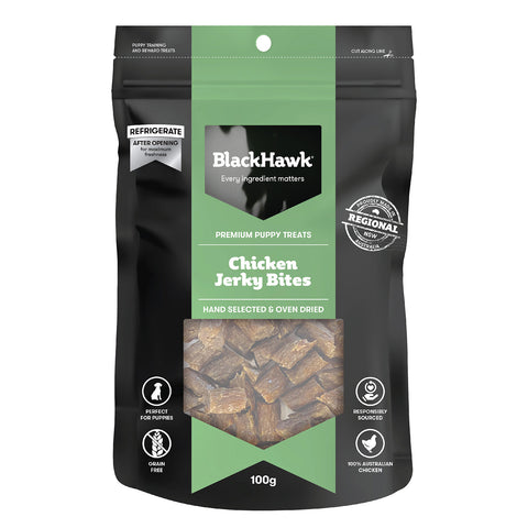 Black Hawk Chicken Jerky Bites Puppy Dog Treat 100g