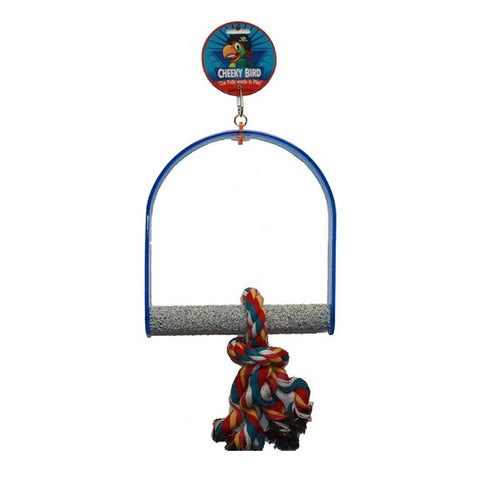 Cheeky Bird Acrylic Swing with Grit Perch Bird Toy