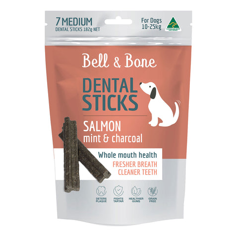 Bell & Bone Salmon, Mint & Charcoal Dental Dog Treats 7pc