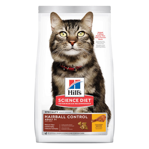 Hill's Science Diet Hairball Control 7+ Adult Dry Cat Food