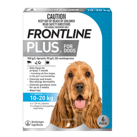 Frontline Plus Flea Treatment For Dogs 10-20kg Blue