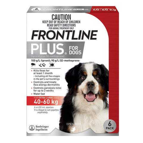 Frontline Plus Flea Treatment For Dogs 40-60kg Red