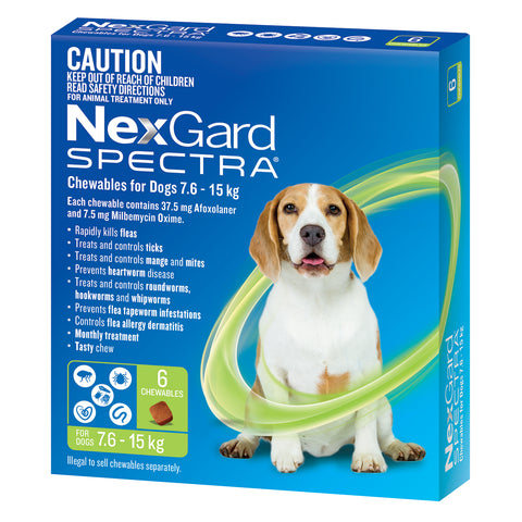 NexGard Spectra Dog 7.6-15kg Green